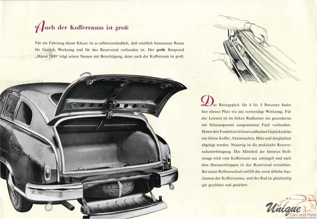 1952 Borgward Hansa 2400 Brochure Page 9